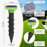 Load image into Gallery viewer, Solar Garden Device – 4 Pack, IP66 Waterproof, Solar Rechargeable, Covers up to 75 sq. ft., Quick 2-Hour Charge, 8–10 Hours Operation, Weather-Resistant Lawn & Garden – eco-Friendly Lawn Spikes,