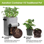 Load image into Gallery viewer, Homyhoo Potato Grow Bags with Flap 10 Gallon, 4 Pack Planter Pot with Handles and Harvest Window for Potato Tomato and Vegetables, Black and Gray