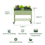 Load image into Gallery viewer, Rolling Elevated Raised Garden Bed-V Series, 2' x 4' Garden Beds with Legs & Storage Rack for Patio & Porch, 700 Lbs Weight Capacity, Outdoor Planter Box for Vegetables Flower Herbs, Olive Green