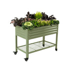 Load image into Gallery viewer, Rolling Elevated Raised Garden Bed-V Series, 2' x 4' Garden Beds with Legs & Storage Rack for Patio & Porch, 700 Lbs Weight Capacity, Outdoor Planter Box for Vegetables Flower Herbs, Olive Green