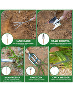 Load image into Gallery viewer, 9-Piece Premium Gardening Tool Set for Women - Heavy Duty Stainless Steel Rust-Proof Tools with Fashion Storage Tote | Perfect Gardening Gifts for Mom, Mother's Day, Birthday & Outdoor (Green)