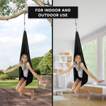 Load image into Gallery viewer, Bradoro Double Layer Reversible Sensory Swing | Outdoor and Indoor Swing for Kids and Adults Up to 260 lbs | Autism Cocoon Swing | Kids Sensory Swing (Black)