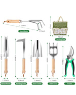 Load image into Gallery viewer, 9-Piece Premium Gardening Tool Set for Women - Heavy Duty Stainless Steel Rust-Proof Tools with Fashion Storage Tote | Perfect Gardening Gifts for Mom, Mother&#39;s Day, Birthday &amp; Outdoor (Green)
