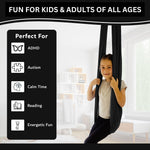 Load image into Gallery viewer, Bradoro Double Layer Reversible Sensory Swing | Outdoor and Indoor Swing for Kids and Adults Up to 260 lbs | Autism Cocoon Swing | Kids Sensory Swing (Black)
