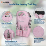 Load image into Gallery viewer, Pink Garden Tool Sets 12 Pieces, iHansee Aluminum Gardening Hand Tools with Non-Slip Handle, Kneeling Pad, Apron, Gloves and Organizer Bag, Landscaping Tools - Gift for Women &amp; Garden Enthusiasts
