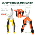 Load image into Gallery viewer, EWPJDK 3 Pack Garden Pruning Shears, Stainless Steel Shears, Gardening Shears, Scissors, Garden Clippers, Pruning Snips, Pruning Shears for Gardening Tools
