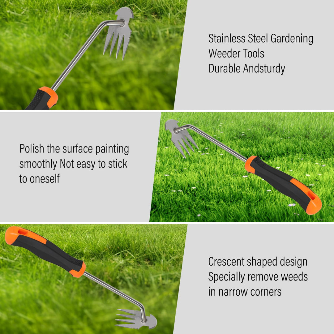 SIXCAR Weed Puller Tool,Portable Garden Weeder Tool,2024 New Gardening Weeding Tools,for Hand Weeder Puller for Vegetable Gardening Backyard Farm Planting & Uprooting Weeding Tool (Rubber Handle)