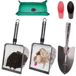 Load image into Gallery viewer, 6-Pack Garden Tool Set, Soil Sifter Shovel (3.8 &amp; 5mm Mesh) - Stainless Steel Gardening Kit &amp; Essential Accessories, Garden Hand Tools &amp; Planting Tools, Ideal Gardening Gifts for Women, Men, Mom &amp; Dad
