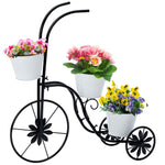 Load image into Gallery viewer, LEWIS&amp;WAYNE Metal Tricycle Planter, 3 Tier Floral Flower Plant Stand Holder Hand Painted Outdoor Garden Patio Decor
