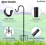 Load image into Gallery viewer, ToyHotels Shepherd Hooks for Outdoor, 1 Pack 62 Inch Bird Feeder Pole with 5 Prongs Base for Hanging Lantern, Hummingbird Feeder, Lightweight Plant, Shepherds Hook for Bird Feeders for Outside
