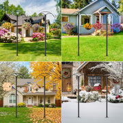85 Inch Shepherds Hooks for Outdoor,Heavy Duty Shepherds Hooks for Outdoor with 5 Prong Base, Adjustable Stand Hanger for Garden Plant, Hummingbird Feeder, Lantern, Hanging Wedding Decor (2 Pack)