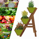 Load image into Gallery viewer, Dawnyard 3-Tiers Wooden Raised Garden Bed Tiered Planter Box Vertical Garden Planter Wood Plant Stand for Patio, Balcony, Freestanding. (Brown S)
