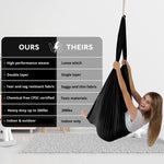 Load image into Gallery viewer, Bradoro Double Layer Reversible Sensory Swing | Outdoor and Indoor Swing for Kids and Adults Up to 260 lbs | Autism Cocoon Swing | Kids Sensory Swing (Black)
