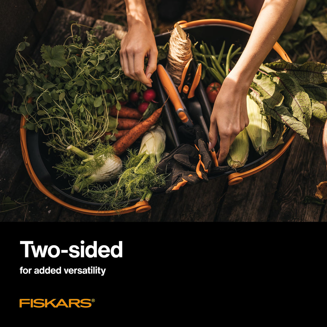 Fiskars Garden Harvest Basket - Container for Gardening and Harvesting with Tool Caddy - Harvesting Basket Doubles as a Colander for Vegetables and Fruits - Garden Accessories