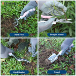 Load image into Gallery viewer, Pink Garden Tool Sets 12 Pieces, iHansee Aluminum Gardening Hand Tools with Non-Slip Handle, Kneeling Pad, Apron, Gloves and Organizer Bag, Landscaping Tools - Gift for Women &amp; Garden Enthusiasts
